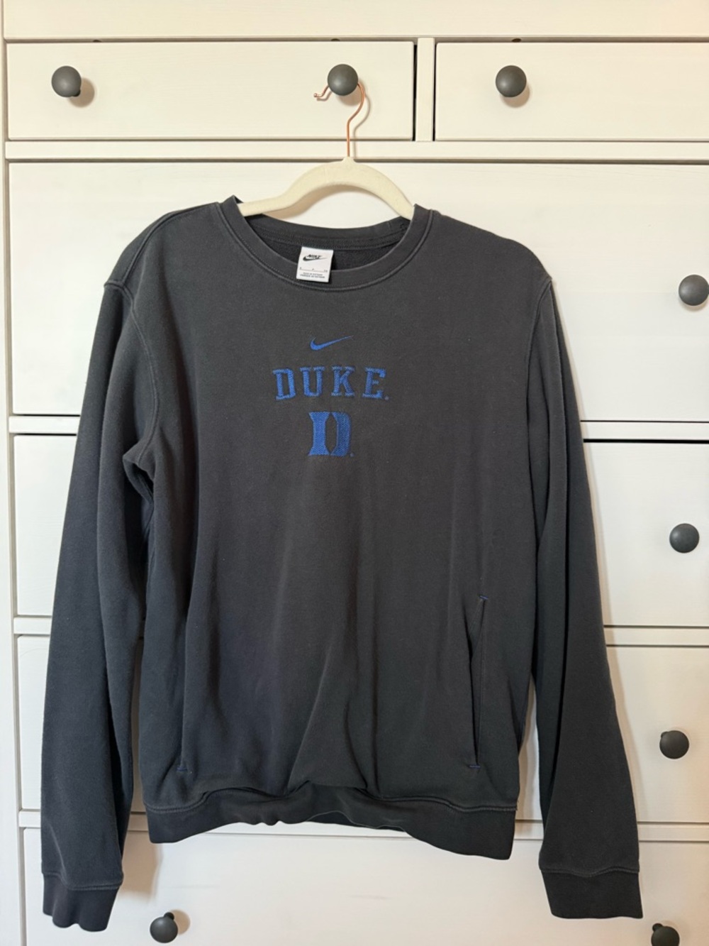 Nike Black Crewneck Sweatshirt with Blue Duke Logo